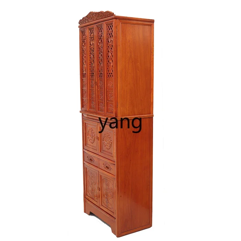 

CX Buddha Niche with Door Clothes Closet Hollow Home God of Wealth Ancestor Position Altar Solid Wood Buddha Cabinet