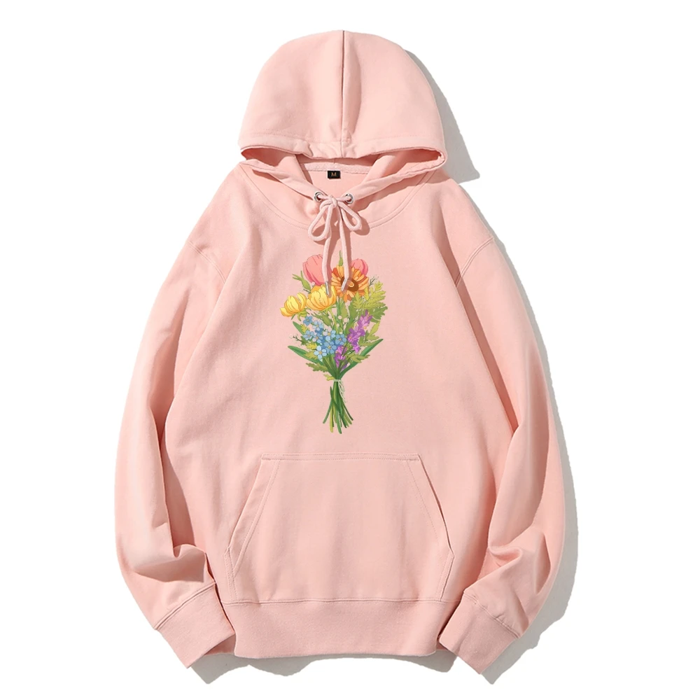 

Flower Bouquet Hoodie Retro Floral Sweater Plant Ladies Clothing Tops Vintage Women Sweatshirts Hoodies Gift For Nature Lover