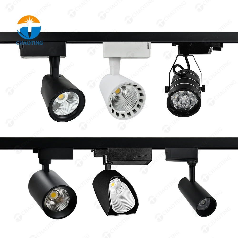 

2Wires 3Wires 4Wires Commercial Adjustable Spot Light Recessed Surface Mounted Led Track Lighting Cob Spotlights Track Lights