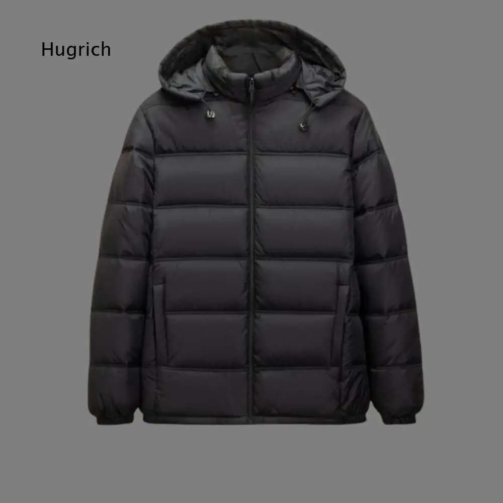 Autumn Winter Hooded Padded Outer Coat For Men Zip Up Long Sleeve Jacket With Adjustable Drawstring For City Daily Activities