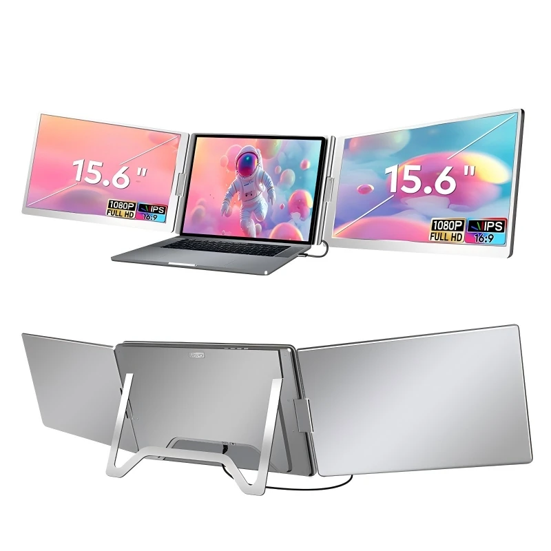 FOPO Laptop Screen Extender,15.6 Inch Travel Monitor for Laptop 2 Screens Portable Laptop Monitor Extender Multi Screen Computer