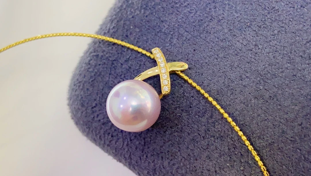 DIY 18K Diamonds  Pearls Pendants Bases Pedestals Necklaces for Women Not Include Pearls JCY