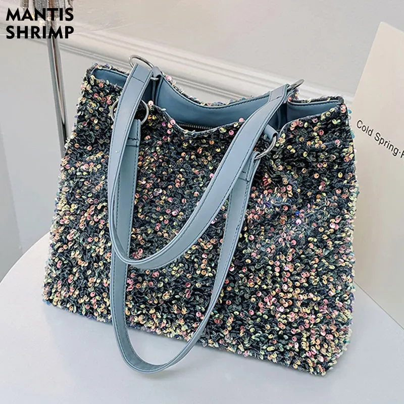 Women Bag Sequin Bag Lady New Fashion Large Capacity Tote Bag Underarm Shoulder Bag Popular Commuter Bag High Quality Handbags