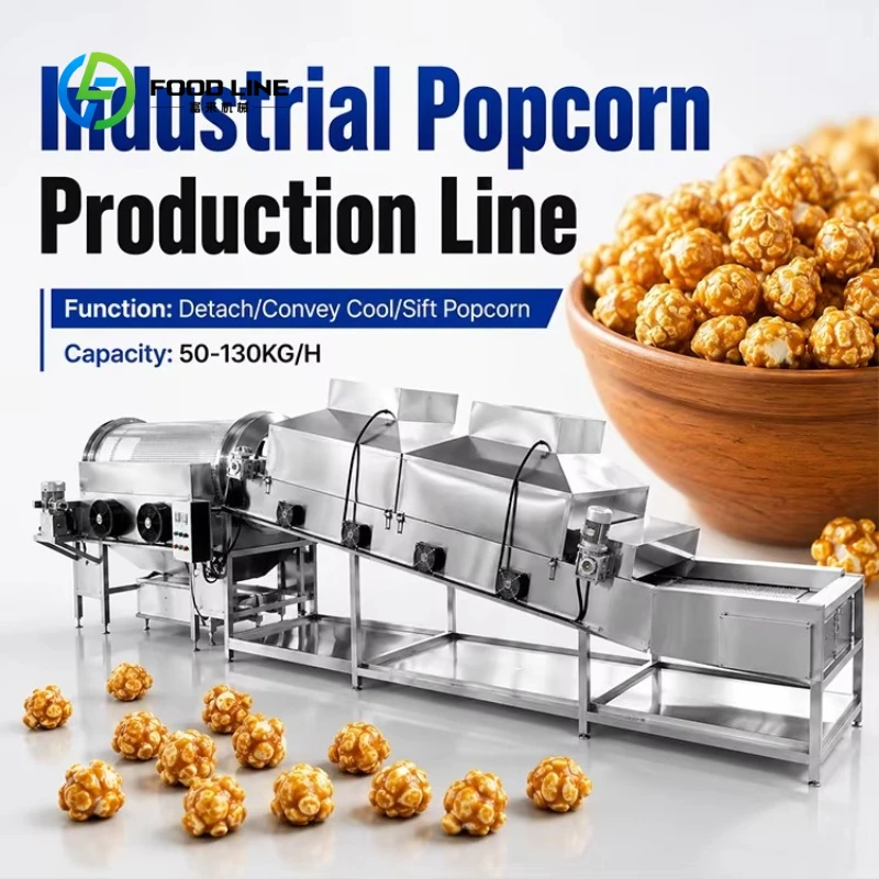 Customized Large Electric Induction Popcorn Machine Making Different Flavored Commercial Popcorn Processing Production Line