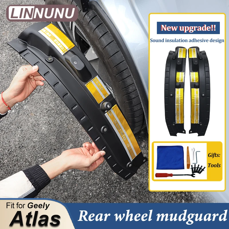 LINNUNU Car Mud Guards For Geely Boyue L Atlas Starray 2022 2023 ABS Mudguard Mudflaps Rear Door Fender Wheel Auto Accessories