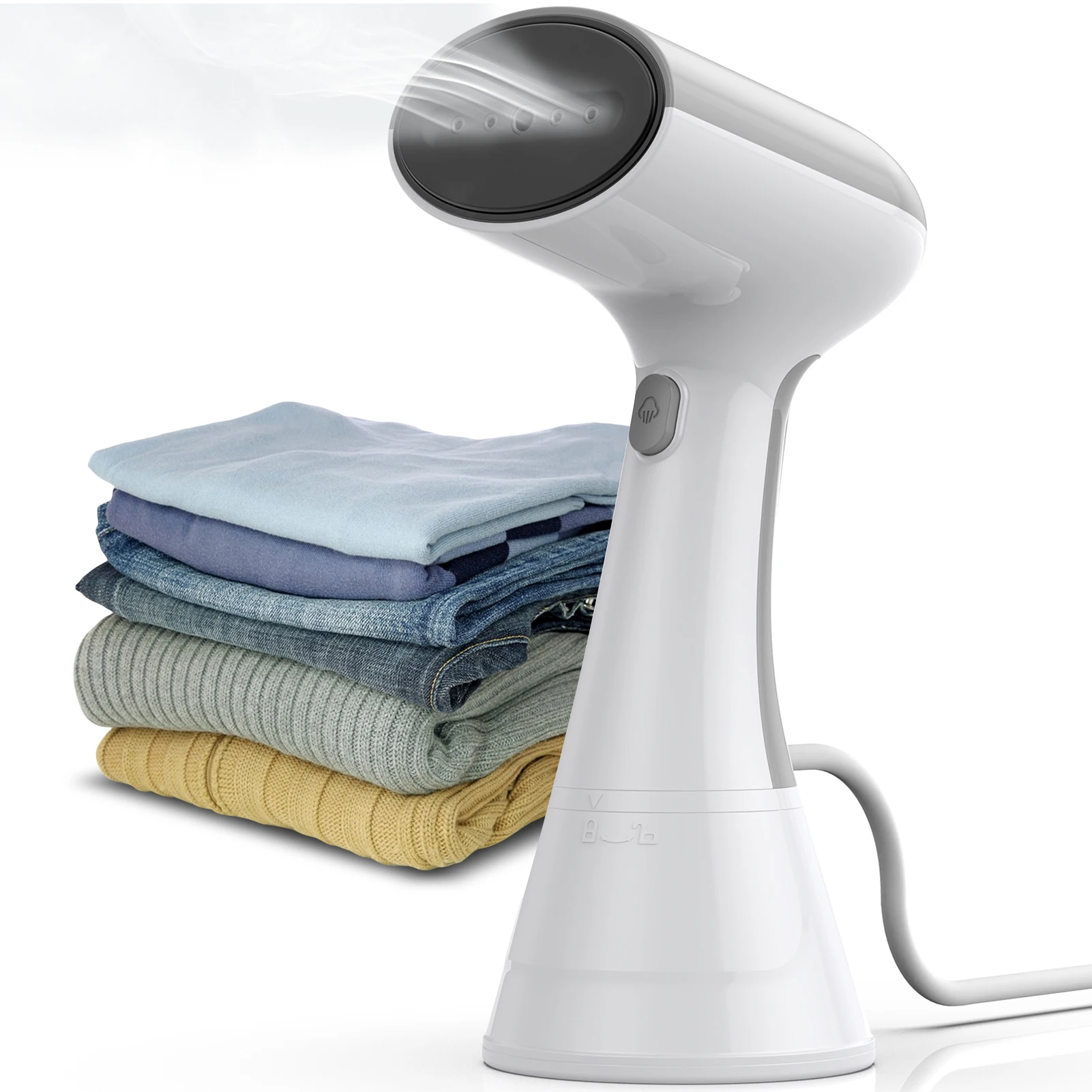 Portable Handheld Steamer for Clothes-1000W Powerful 150℃/302℉ Fast Heating, 220ml/7.4oz Water Tank, 20s Quick Wrinkle Remover