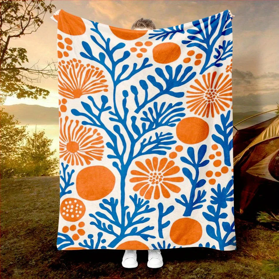 Couverture Bliss florale Vintage, jet de flanelle réversible pour charme rétro, confort toutes saisons, cadeau frais de jardin