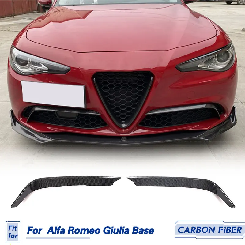 

Car Front Bumper Fog Lamp Cover Trim Carbon Fiber for Alfa Romeo Giulia Base Sedan 2015-2020 Front Canards Fins Body Kits FRP