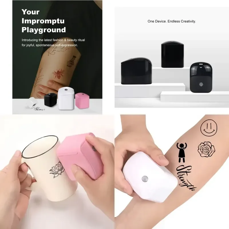 for Tattoo Printer Waterproof Colorfast Mini Portable Handheld Inkjet Printer for Body Art Temporary Tattoo Stencil Maker