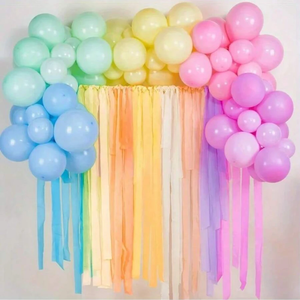 6Pcs Vibrant Pastel Paper Ribbon Rolls Soft Colors Elegant Crepe Paper Streamers for Birthday Wedding Party Decor Crafting Celeb