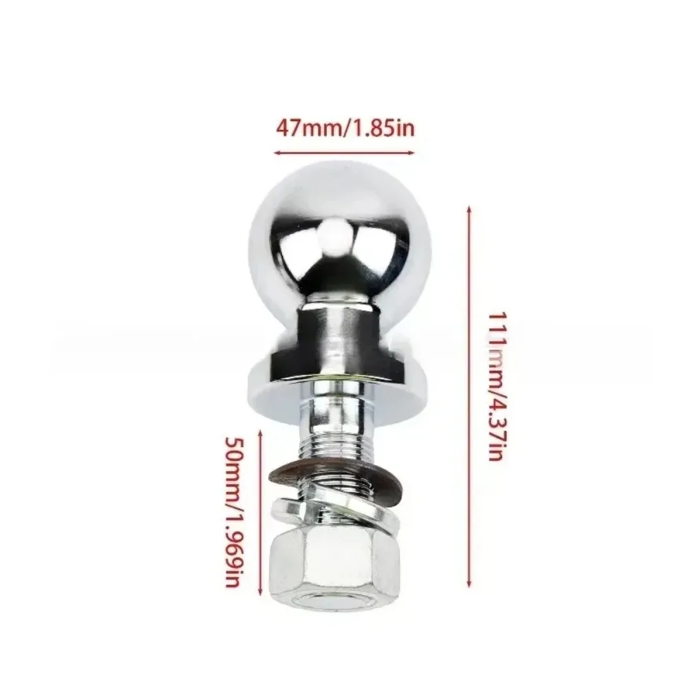 New 50mm Chrome for Hitch Mount Tow Ball Shank Dia Capacity Coupling Trailer Parts RV Camper Caravan Parts Bola Remolque