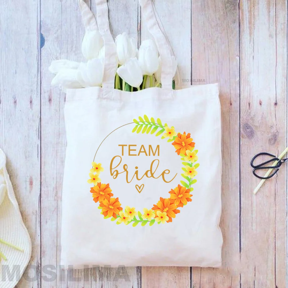 Team Bride Wedding Party Decoration Bag Bridsmaid Gifts Bag Bachelorette Beg 35*40CM Q37W