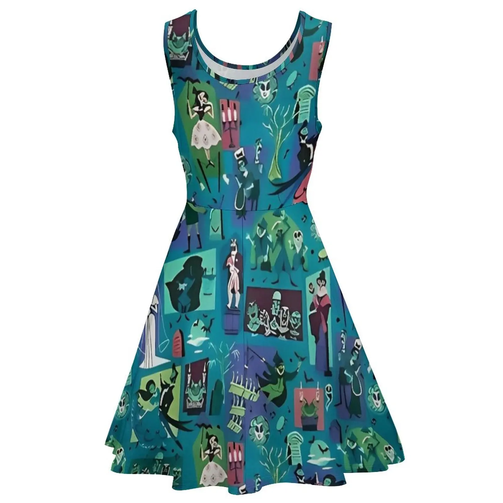 New Haunted Mansion Dress Halloween Sexy Dresses Sleeveless Street Fashion Oversize Skate Dress Women Design Clothes