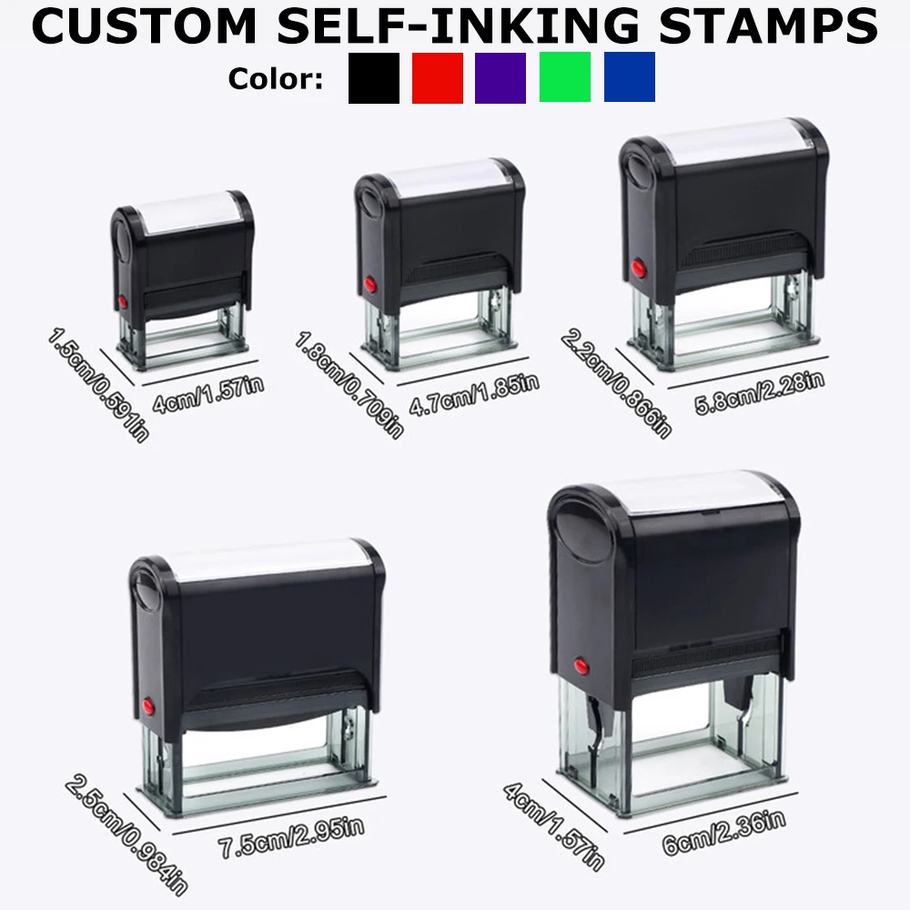 Anpassbare, selbstfärbende, personalisierte Adresslogo-Stempel vom Drucktyp, individuelle Textstempel, Name, Kunsthandwerk, Stempel
