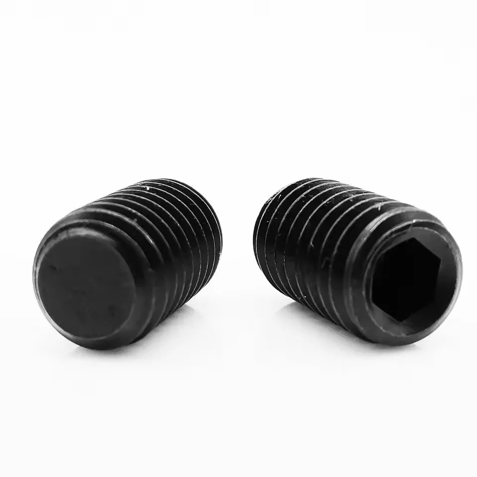 500PCS DIN916 플랫 엔드 기계 미터 육각형 둥근 머리 나사 M2.5 M3 M4 스테인레스 스틸 12.9 탄소강