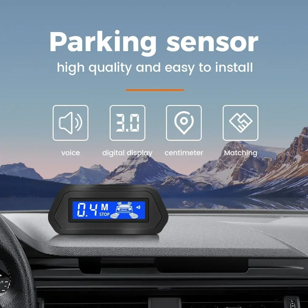 Car Parktronic Multiple Reversing Radar LCD Display Screen Parking Sensor Backlight Backup Monitor Detector System Sould Alarm
