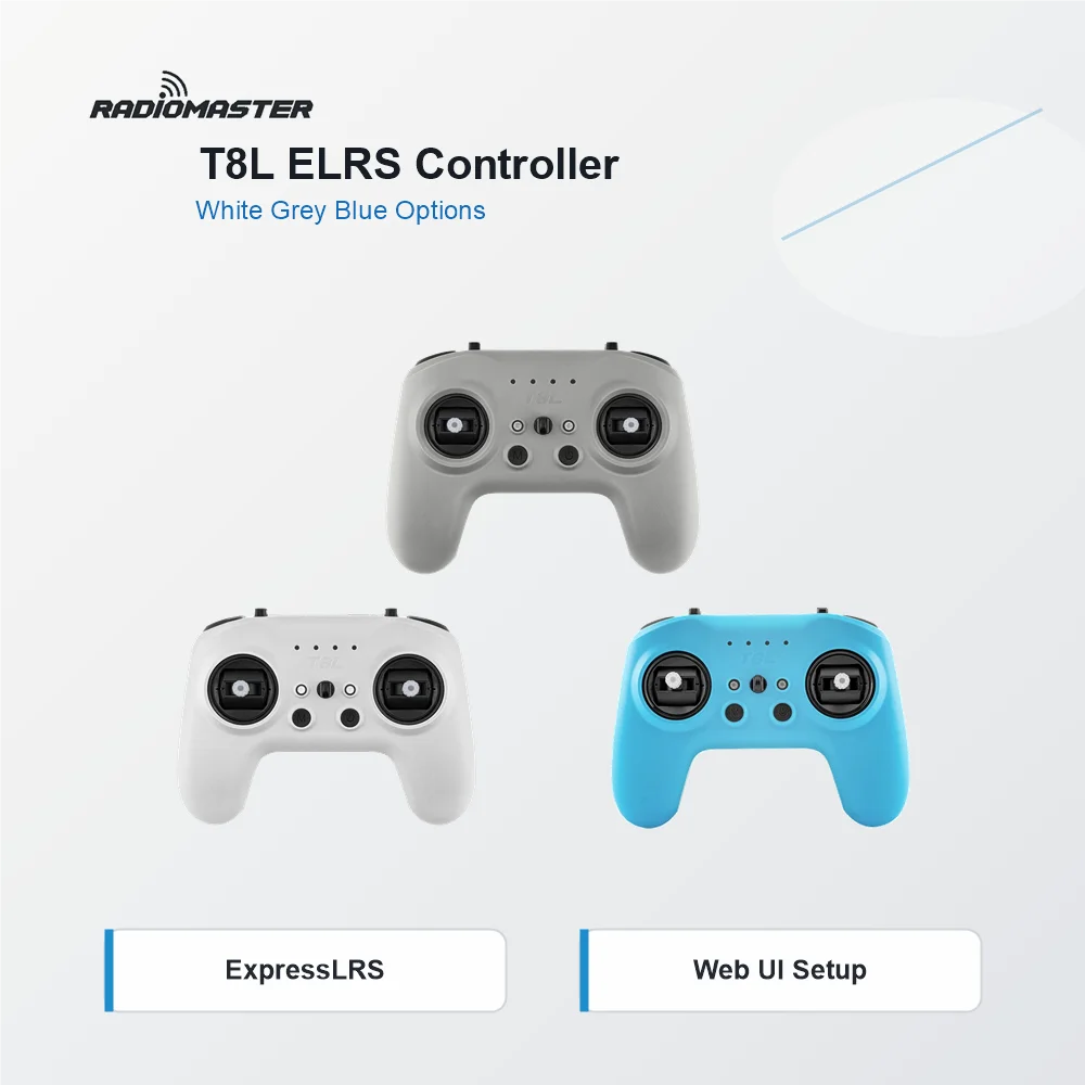 RadioMaster T8L ExpressLRS ELRS Émetteur 2.4GHz X5 Hall Gimbal 100mW USB-C Contrôleur 10 Canaux pour Télécommande de Drone et Avion RC FPV