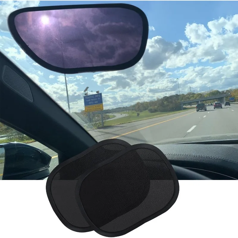 

2PCS Car Static Film Adsorption Sunshade Small Mini Sunshade Anti-glare Sunshade Car Window Sunshade Curtain Car Exterior Trim