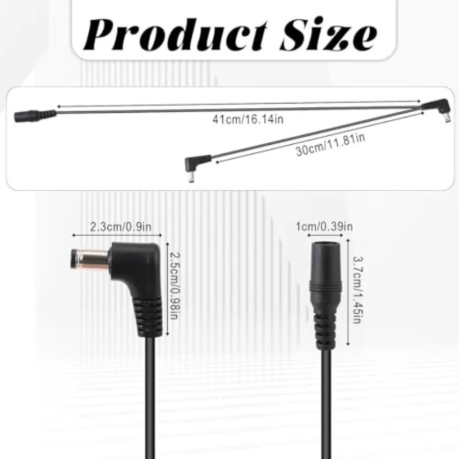 Daisy Chain 1-to-2 Guitar Pedal Power Cable, Guitar Pedal Effect Power Cable 9V 2-Way Pedals Powers Supply Multi-Plug Inner Dai
