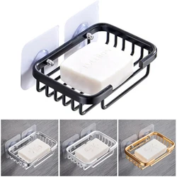 Metal Strong Suction Soap Dish Holder Bathroom Shower Bath Net Drain Case Tray Storage Rack Home Hotel Storage Accessory