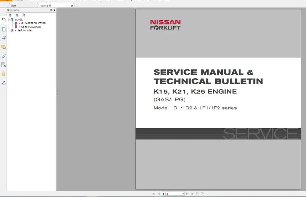 AutoCD For NISSAN UNICARRIERS Forklift Part Catalog & Service Manual (PDF)  2017