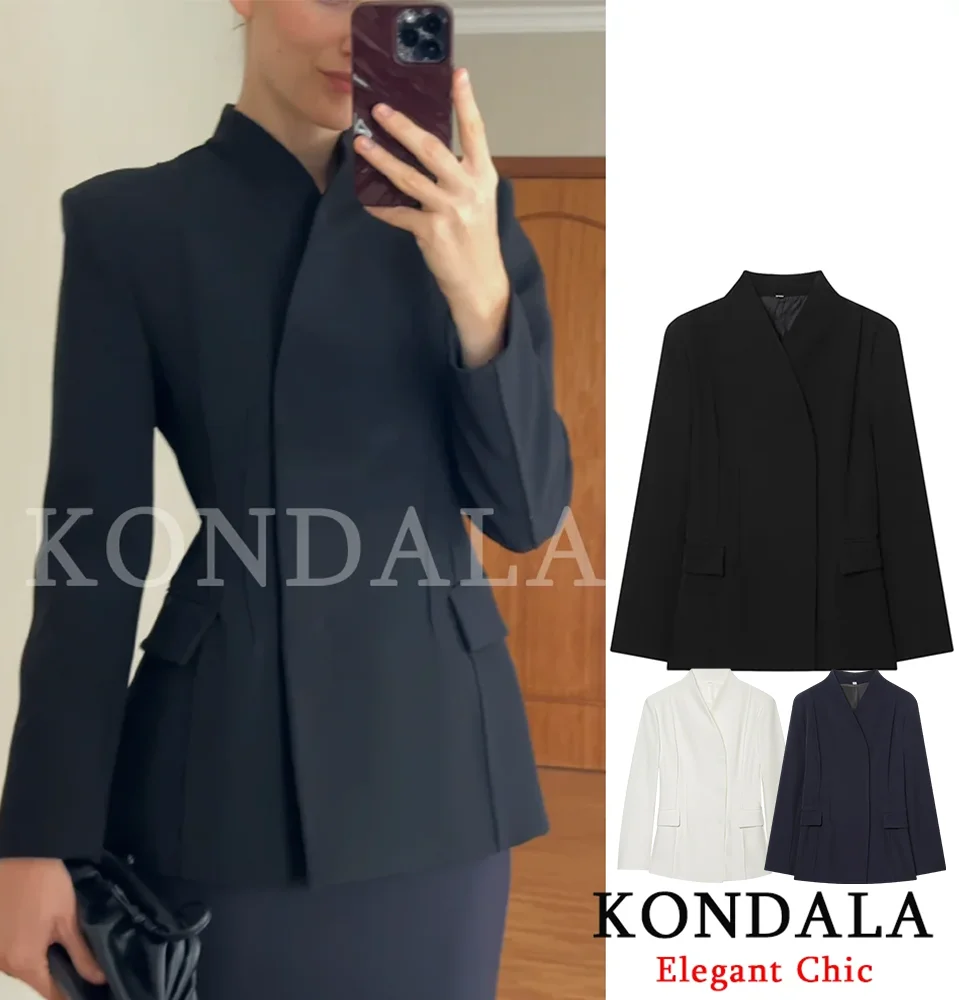 Blazer Elegante KONDALA para Mujer, Blazer para el Trabajo, Primavera-Otoño 2026, Estilo Minimalista para Oficina, Fiesta, Cena, Blazer Entallado
