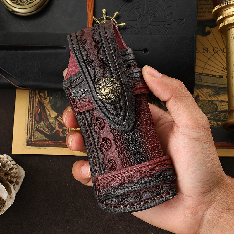 Leather/Cowhide Folding Knife Sheath for Belts Knife Cover Knife Storage Pouch Knife Protective Case Multitool Pouch Knife Pouch