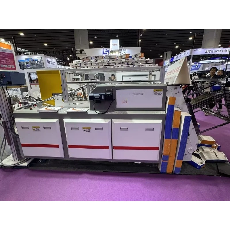 High Speed Double Grid Disposable Lunch Box Production Machine,Auto Erecting Gluing Machine for Takeaway Separate Food Container