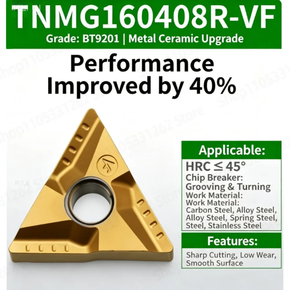 Ceramic Turning Insert TNMG160404R-VF Grooving Tool for Steel  Stainless Steel CNC Lathe External Finishing Cutter