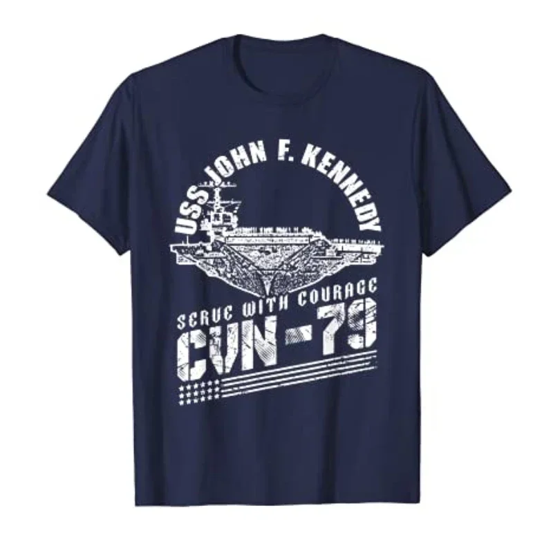 يو اس اس اس جون إف كينيدي CVN-79 حاملة الطائرات تي شيرت 100% القطن س الرقبة قصيرة الأكمام الصيف عادية قميص رجالي الشارع الشهير #6