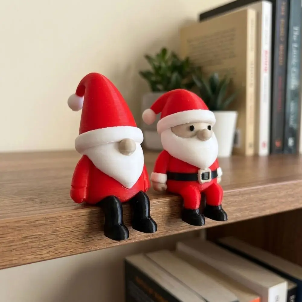 Sitting Posture Santa Claus Sitting Statue 3D Printed Fade Resistant Dwarf Santa Claus Figurine Plastic Cartoon