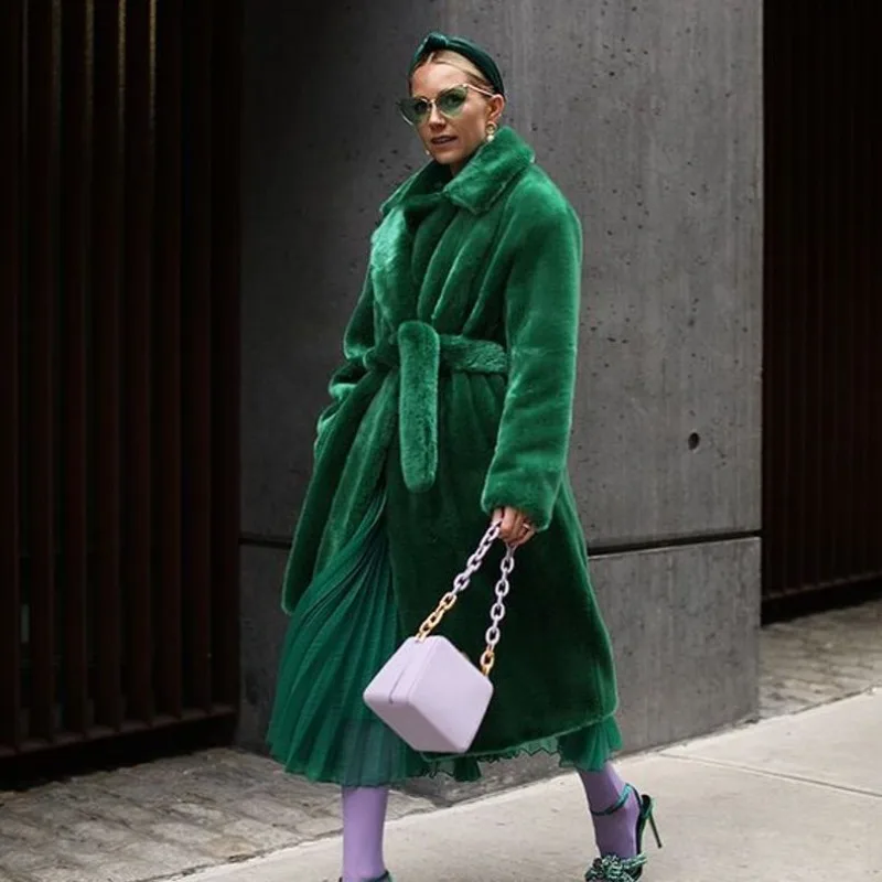 

Длинное пальто из искусственного меха норки, утолщенное осенне-зимнее пальто в европейском и американском стиле, женское тонкое плюшевое пальто, оптовая продажа