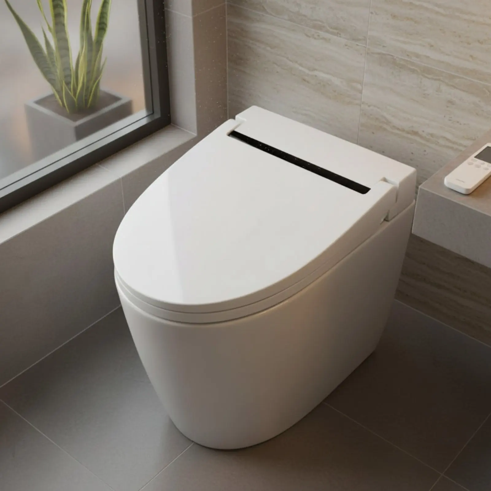 Smart Toilet Seat Wireless Control Heated Toilet Seat Bathroom Fixture Hands Free Ambient Lighting view 5