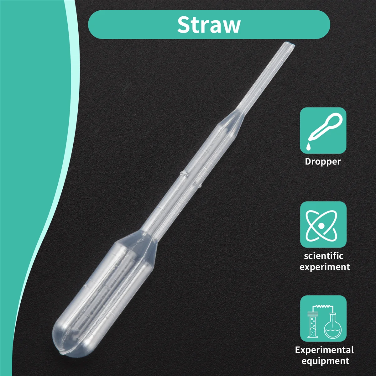 Y03A 100PCS Graduated Pipettes Dropper Polyethylene (0.2ml)