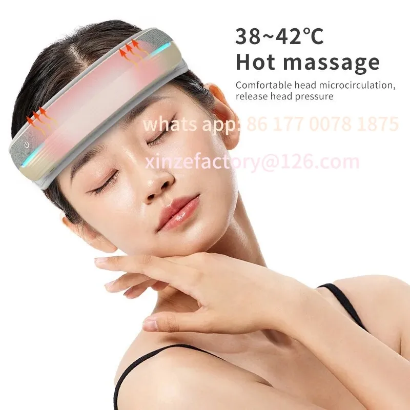 Customizable Electric Head Massager Vibration Heating Compress Air Pressure Massage With New Bluetooth Music Massager Smart