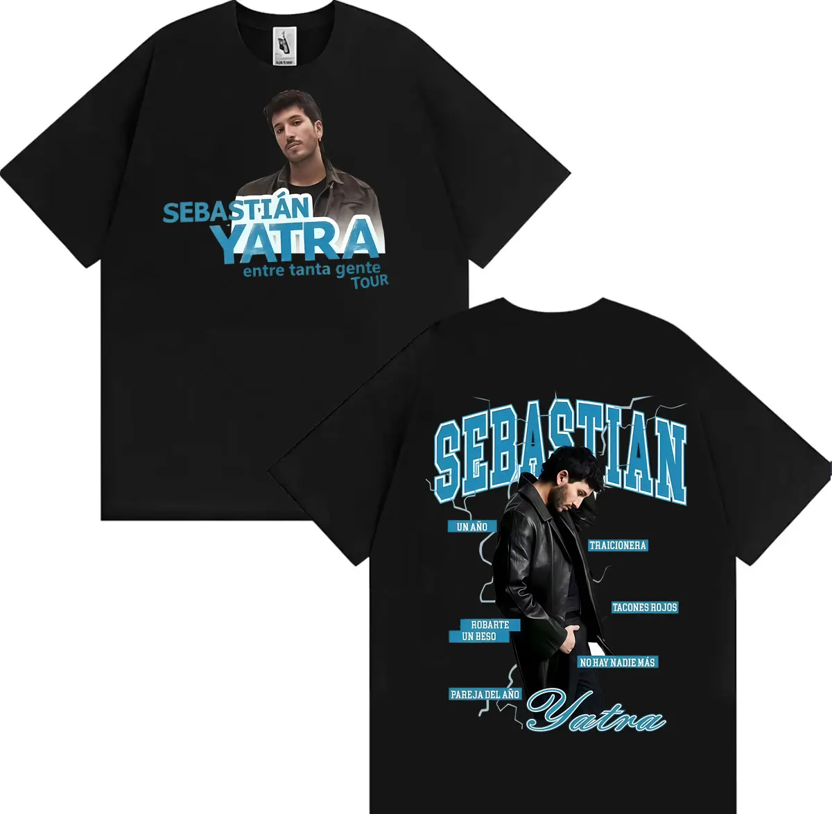 Sebastian Yatra Entre Tanta Gente Tour 2026 T-Shirt Men's Clothing Fashion Trend Cool T Shirts Man Short Sleeve Cotton Tee Shirt