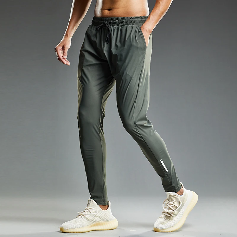 Summer Thin Men\'s Jogging Sweatpants Elastic Shrink Leg Casual Outdoor Training Fitness Sport Pants Running Trousers Mens Pants