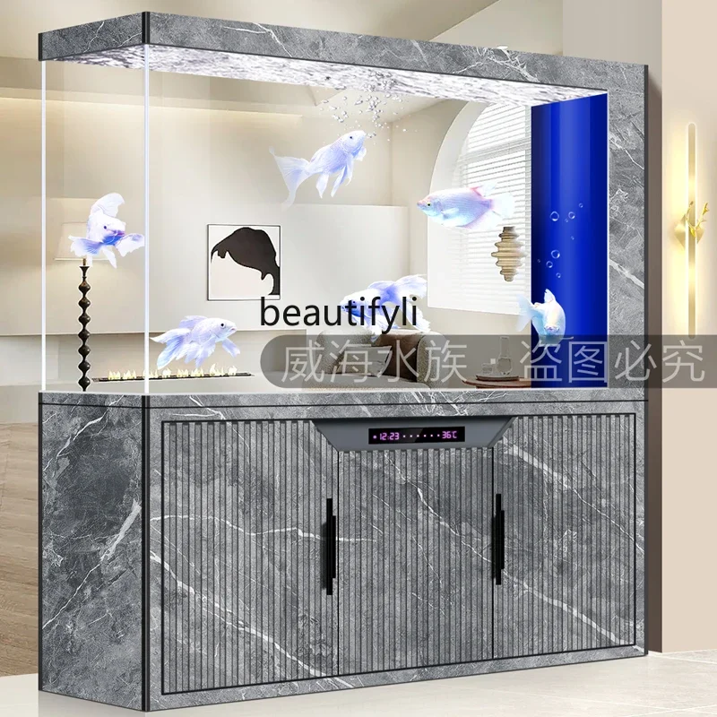 New dragon fish tank living room office large light luxury professional grade bottom filter glass ecological aquarium