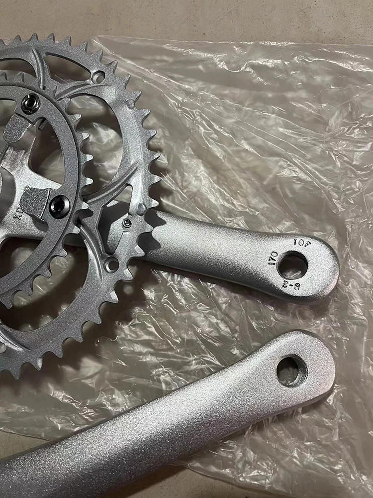 BCD110mm Mattsilber/Schwarz Kurbelgarnitur Rennrad Aluminiumlegierung 50-34 Zähne 8 Gang 9 Gang Vierkantloch Rennstraße 170 mm Kurbel – Detail 10
