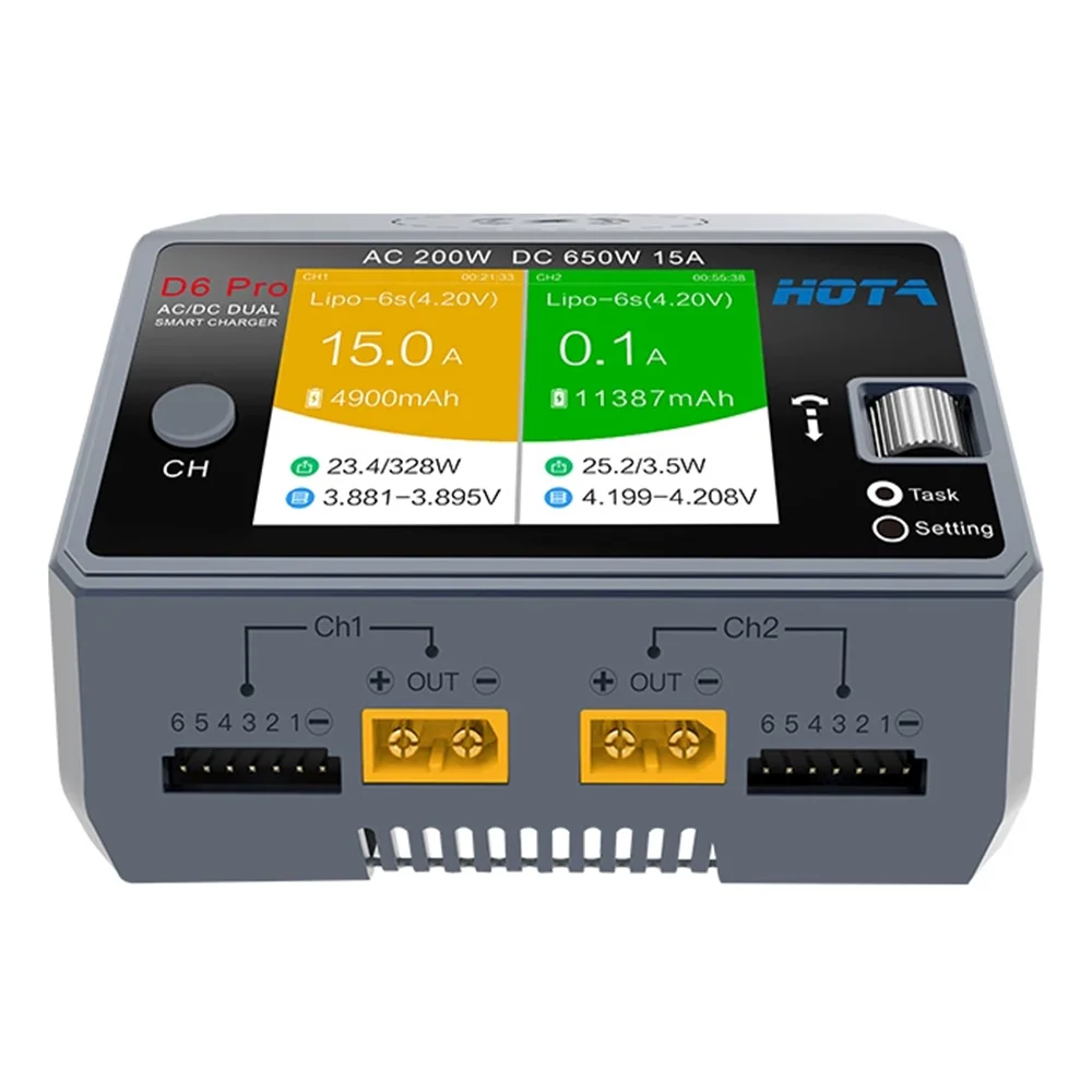 HOTA D6 Pro AC 200w DC 2x325w /15a Channel Smart Battery Charger Discharger Lipo Charger For Rc Drone Spare Parts