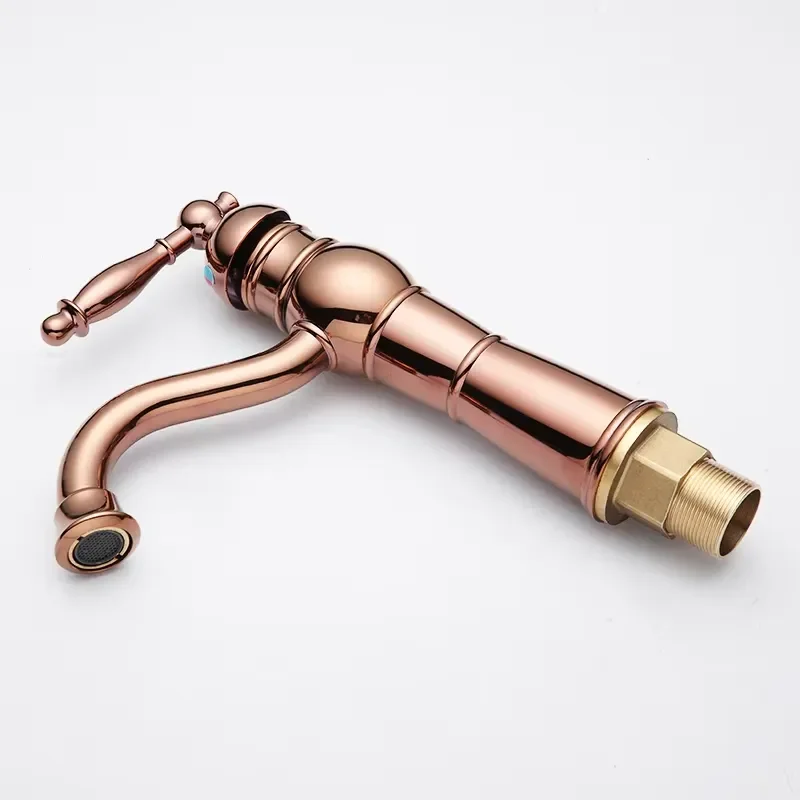 Picture 5: Brass Rose Gold Mixer Taps Bath Thermostatic Antique Basin Faucet for Bathroom