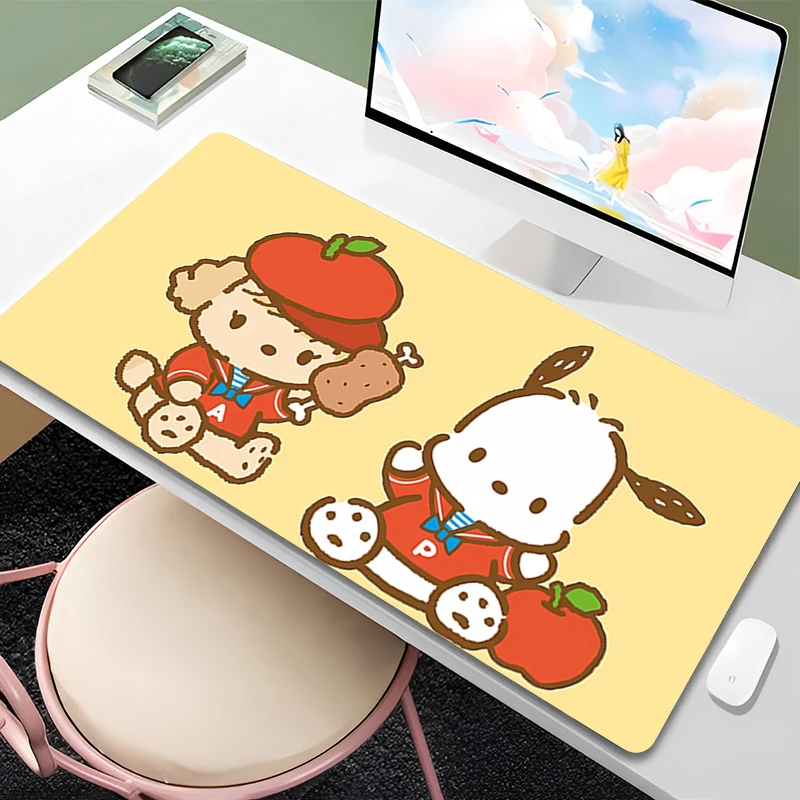 

Mouse Pad Pochacco Sanrio Non-Slip Rubber Edge locking mousepads Game play mats notebook computer lovely Girl style Home Decor