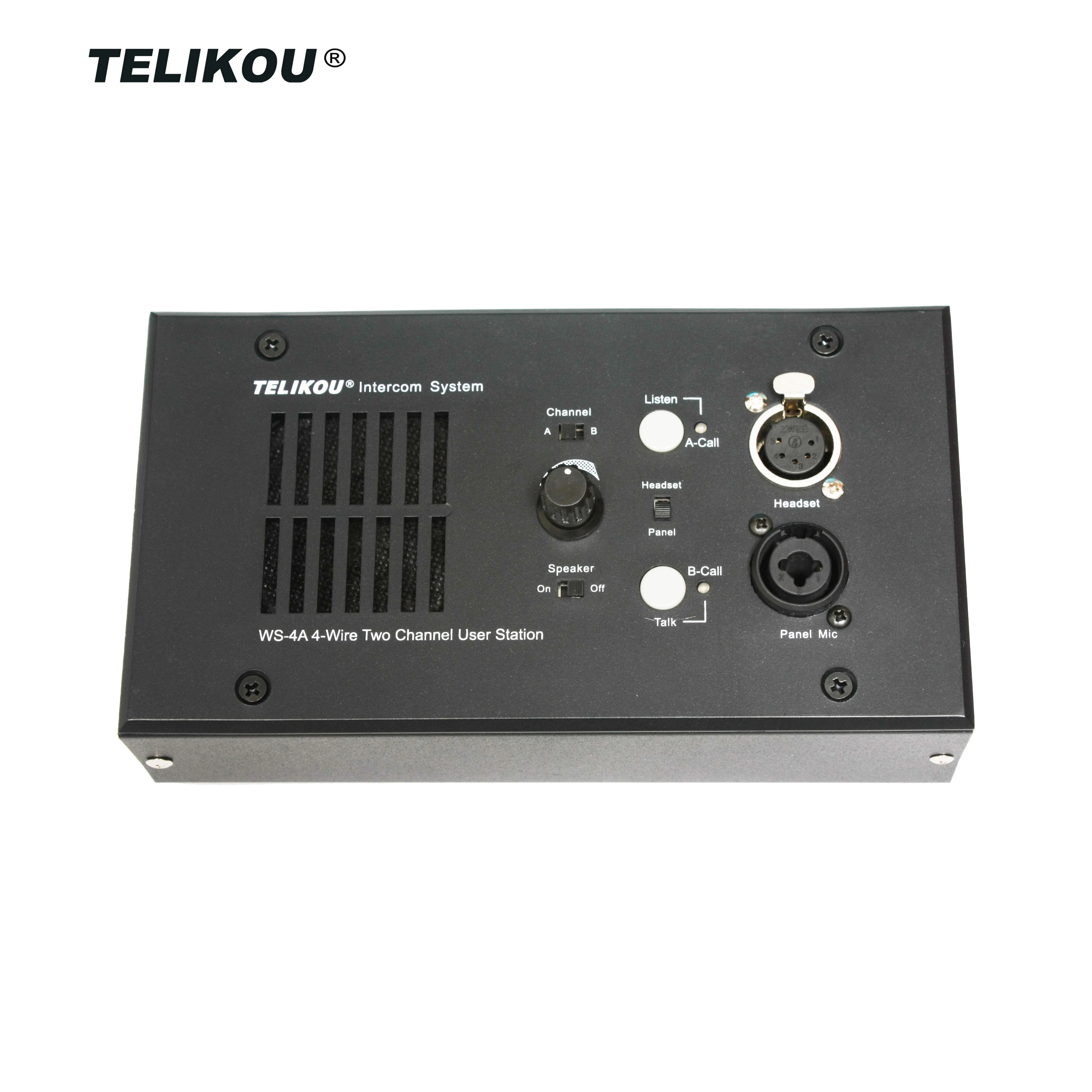 TELIKOU WS-4A | Speaking Station 4-Wire Desktop Substation Intercom System 1000ft Range for Events ,Meeting RJ-45 Full Duplex