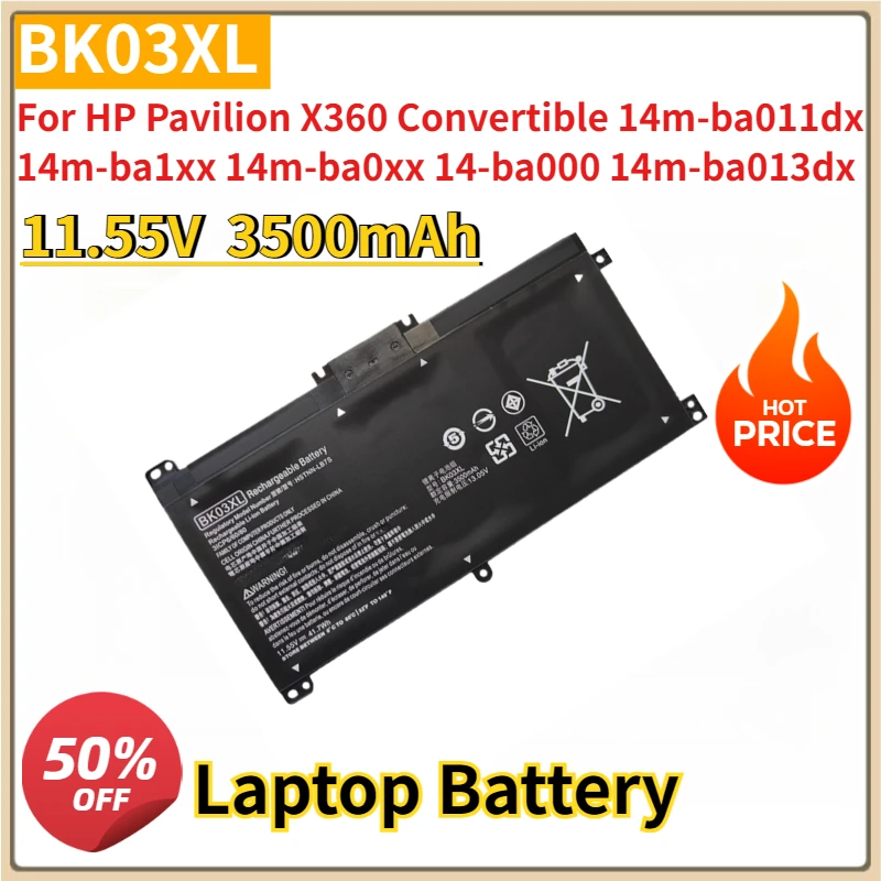 

New BK03XL 11.5V 3500mAh Laptop Battery for HP Pavilion X360 Convertible 14m-ba011dx14m-ba1xx 14m-ba0xx 14-ba000 14m-ba013dx
