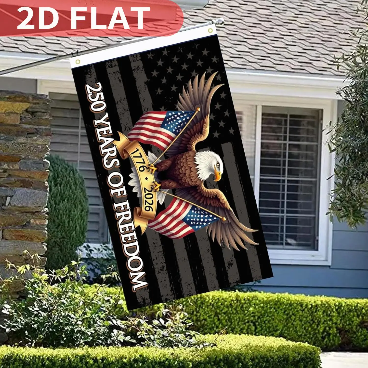 250 Years of Freedom American Flag 3x5 Ft, 250th Anniversary USA 1776-2026, Patriotic Eagle, for Independence Day, Parades