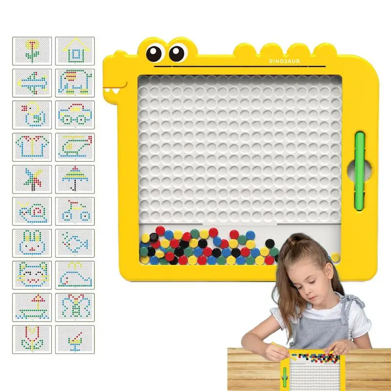 Dinosaur Magnetic Drawing Board Colorful Beads Doodle Board Drawing Pad For Kids Educational And Learning Kids Toys Gifts