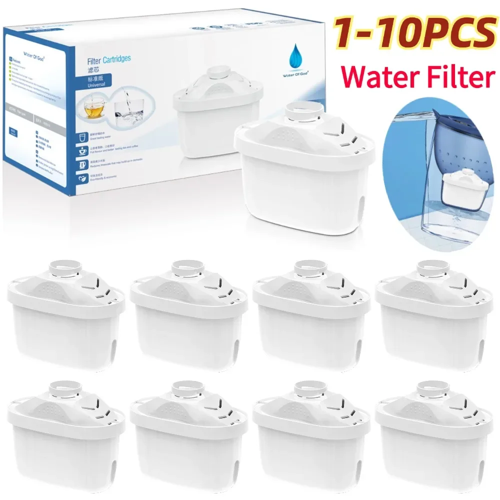 1-10Pcs Replacement Filter Cartridges for Water Jug Reducing Limescale Chlorine Refills Cartridges Activated Carbon Water Filter