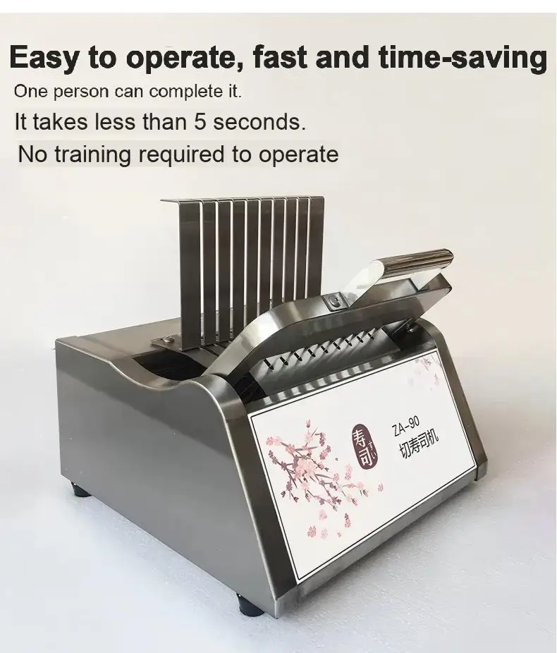 Commercial Sushi Slicer 10-Segment New Manual Sushi Roll Cutter Machine Stainless Steel Food Processor Sushi Cutting Tool