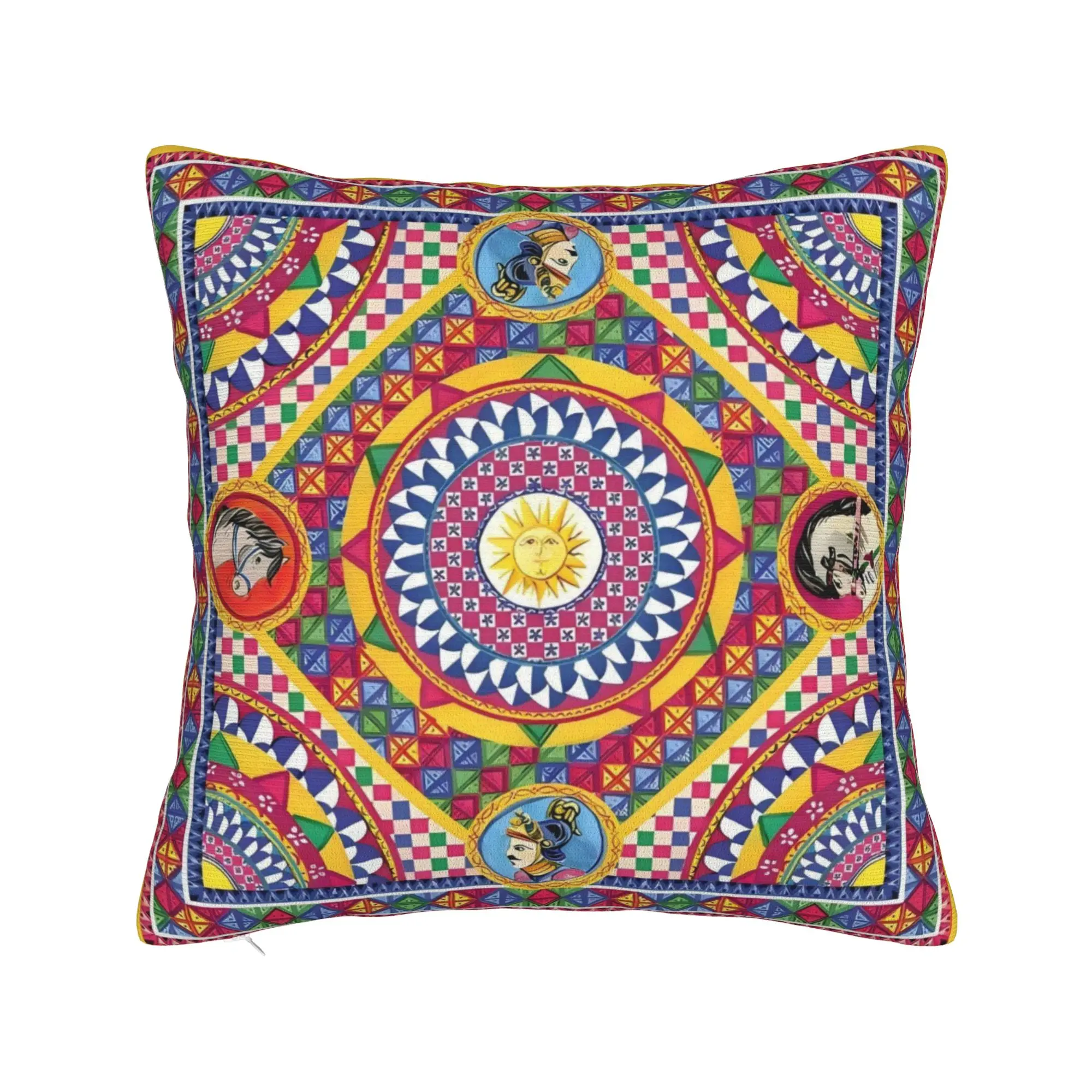 Italy Cute Print Sicilia Sicily Love Trinacria Pillowcases  Vintage Pillow Case For Chair Sofa Home Decor Soft Pillow Cover