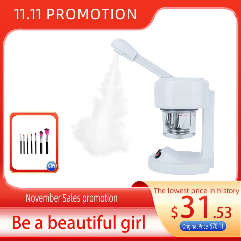 

Desktop Ioniser Facial Spa Steam Warm Mist Humidifier Hydrotherapy Ozone Steam Skin Care Machine Moisturising & Cleaning LESEN